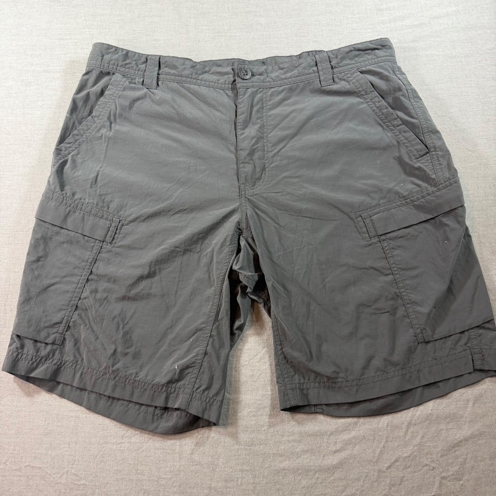 REI Co-op Cargo Shorts Mens 36 Gray Good Relaxed Fit Nylon Hiking